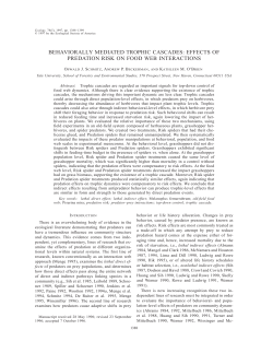 BEHAVIORALLY MEDIATED TROPHIC CASCADES: EFFECTS OF