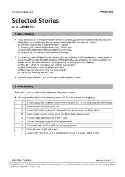 DH Lawrence Worksheet