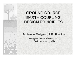 GROUND SOURCE EARTH COUPLING DESIGN PRINCIPLES