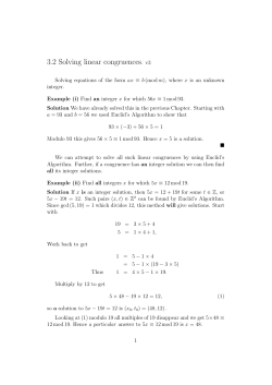 3.2 Solving linear congruences. v3