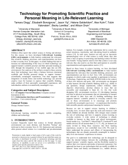 Technology for Promoting Scientific Practice and Personal Meaning