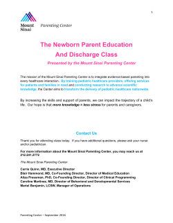For Parents - Mount Sinai Parenting Center