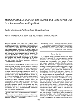 Misdiagnosed Salmonella Septicemia and Endarteritis Due to a