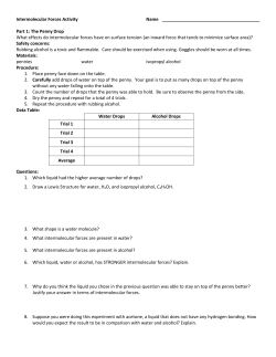 Intermolecular Forces Activity Name Part 1: The Penny Drop What