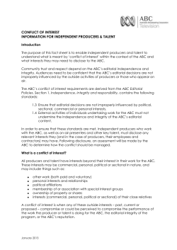 conflict of interest information for independent producers