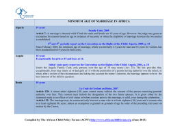 minimum age of marriage in africa