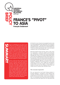 France`s "pivot" to Asia - European Council on Foreign Relations