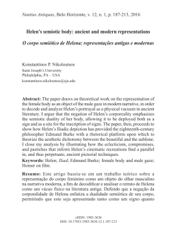 Helen`s semiotic body: ancient and modern representations O corpo
