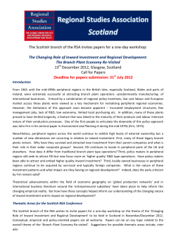 Call for Papers - Regional Studies Association