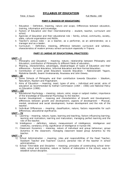 syllabus of education