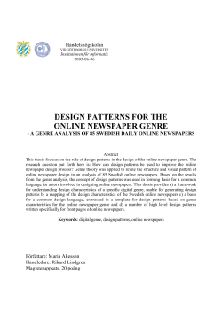 design patterns for the online newspaper genre