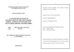 a contrastive study of connotation of the vietnamese zodiac animals