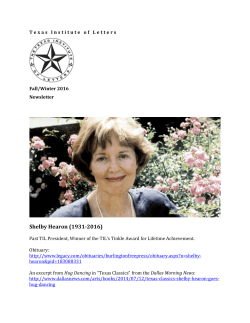 Oct/Nov/Dec 2016 Newsletter - Texas Institute of Letters