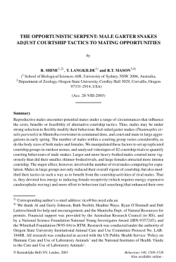 The Opportunistic Serpent: Male Garter Snakes Adjust Courtship