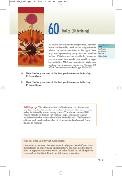 60 Italics (Underlining)