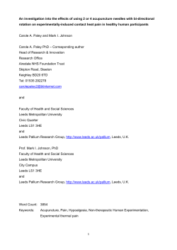 An investigation into the effects of using 2 or 4 acupuncture needles