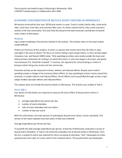 Economic contribution of bicycle event visitors in