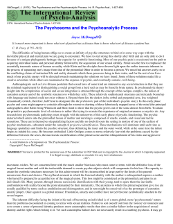 PEP Web - The Psychosoma and the Psychoanalytic Process