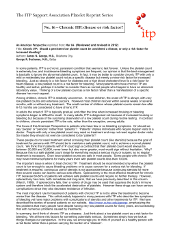 16. Chronic ITP- disease or risk factor?