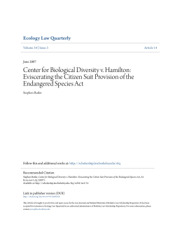 Center for Biological Diversity v. Hamilton