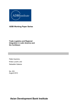 Trade Logistics and Regional Integration in Latin America and the