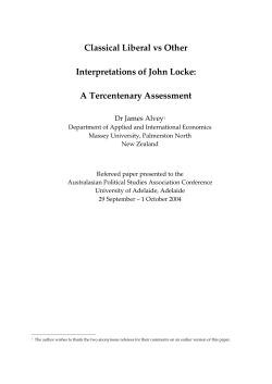 Classical Liberal vs Other Interpretations of John Locke: A