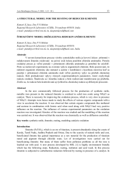 a structural model for the rusting of reduced ilmenite