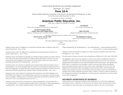 Form 10-K American Public Education, Inc.