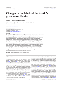 Changes in the fabric of the Arctic`s greenhouse blanket