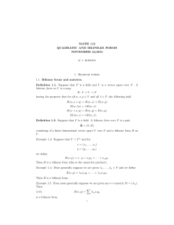 MATH 112 QUADRATIC AND BILINEAR FORMS NOVEMBER 24