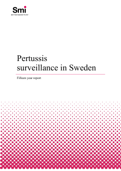 Pertussis surveillance in Sweden