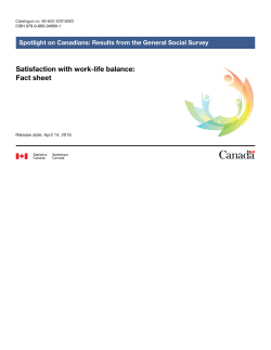 Satisfaction with work-life balance: Fact sheet