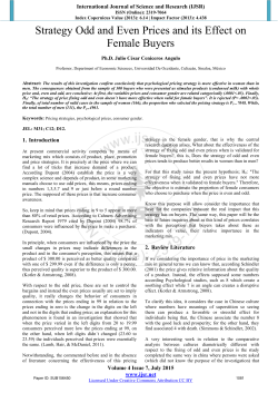 Strategy Odd and Even Prices and its Effect on Female Buyers