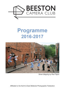 2016/17 Programme - Beeston Camera Club