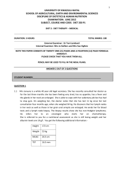 DIET 350 2015 - Dietetics and Human Nutrition