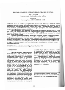 SNOW AND AVALANCHES FORECASTING OVER THE ANDES