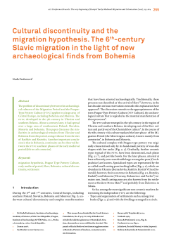 Cultural discontinuity and the migration hypothesis. The 6th
