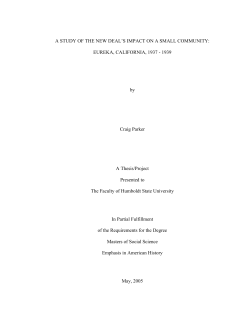A STUDY OF THE NEW DEAL`S IMPACT ON A SMALL COMMUNITY