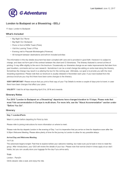 London to Budapest on a Shoestring - EELJ