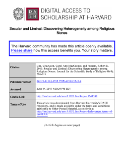 Secular and Liminal: Discovering Heterogeneity among Religious