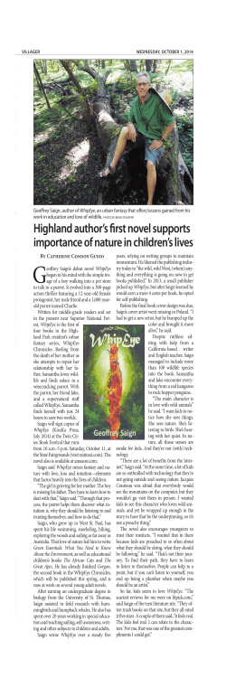 Highland Villager Article