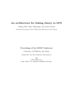 An architecture for linking theory in LFG