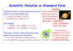 Scientific Notation or Standard Form