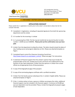Scholar Application - VCU Global Education Office