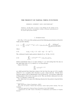 THE PRODUCT OF PARTIAL THETA
