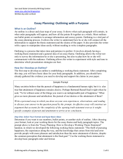 Essay Planning: Outlining with a Purpose
