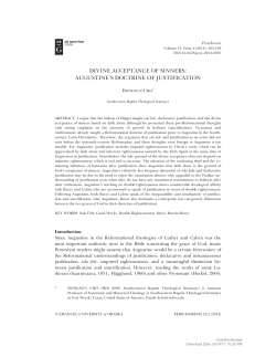 DIVINE ACCEPTANCE OF SINNERS: AUGUSTINE`S DOCTRINE