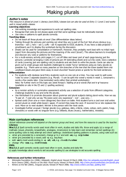 Making plurals - Skills Workshop