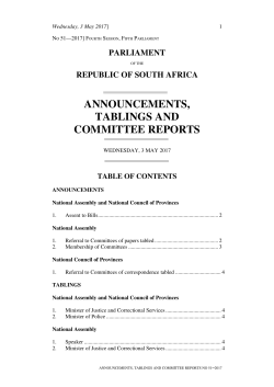 announcements, tablings and committee reports