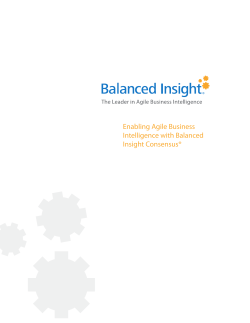 Enabling Agile Business Intelligence with Balanced Insight Consensus